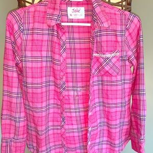Girls pink plaid shirt